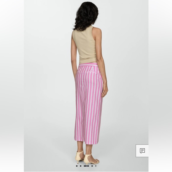 MANGO Capri Mixed Stripe Ramie & Cotton Skirt - Picture 3 of 7